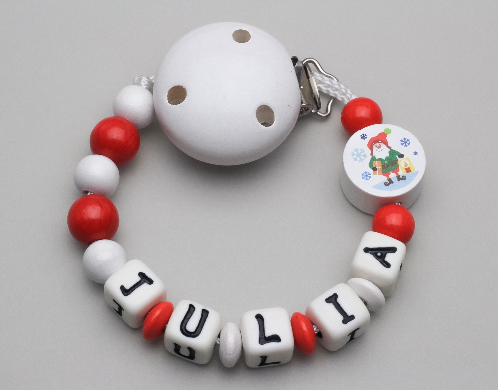 Schnullerkette Weihnachten und Namen