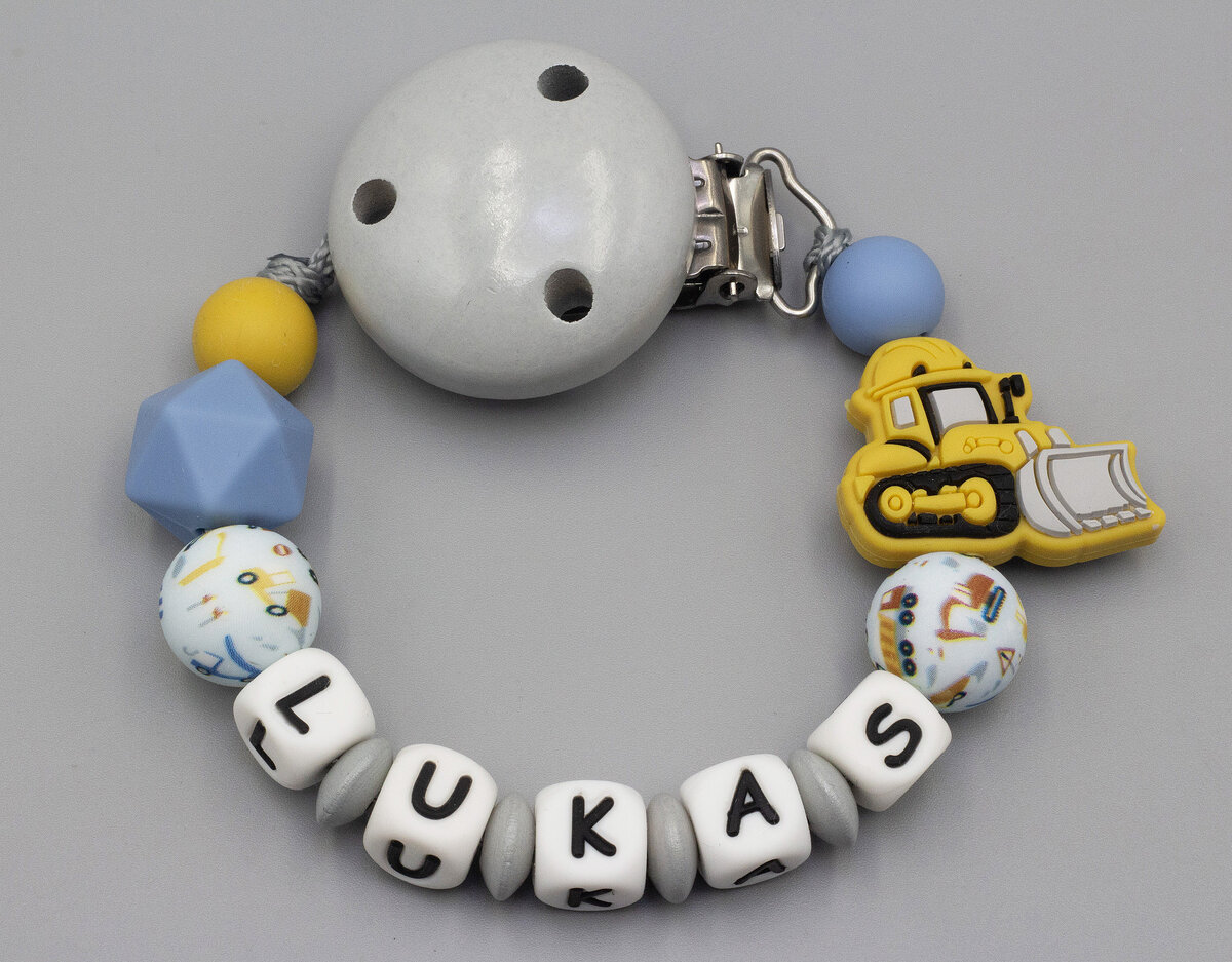 Schnullerkette mit Bagger Bild 1