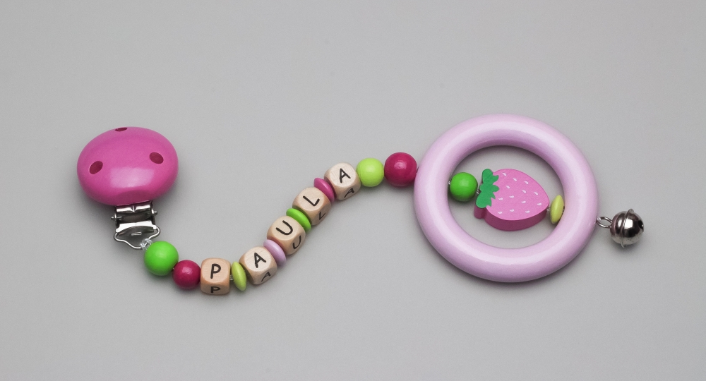 Kinderwagenclip Erdbeere