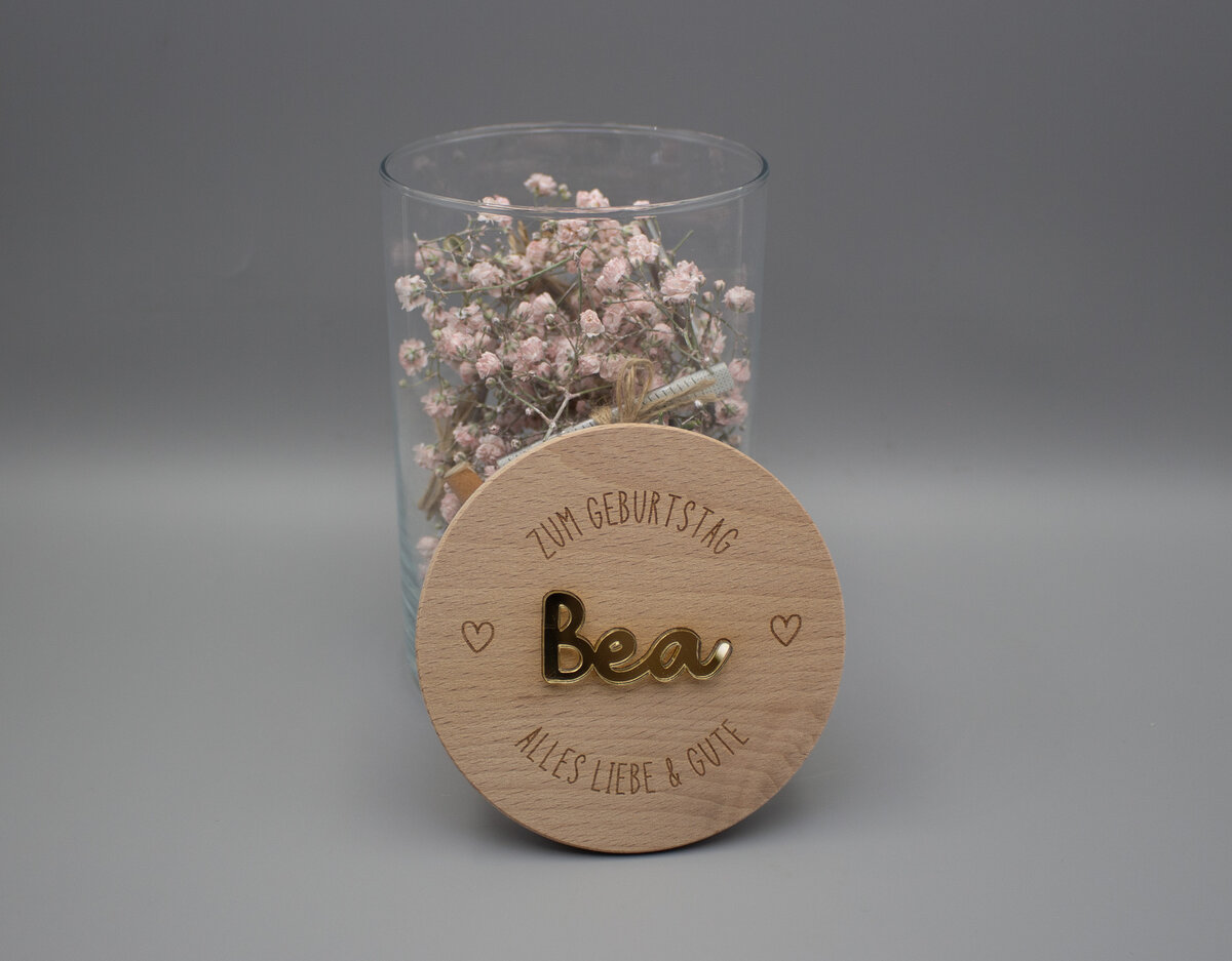 Glas für Leckerlies mit Wunschgravur