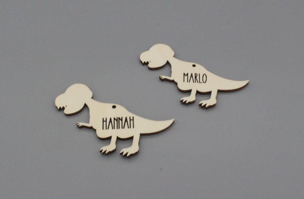 Geschenkanhänger Dinosaurier für Kinder Tyrannosaurus