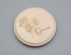 Glasabdeckung aus Buche mit \