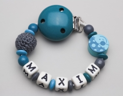 Schnullerkette mit Pirat & Häkelperle und Namen