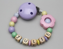Schnullerkette mit Blume 04 und Namen
