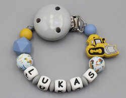 Schnullerkette mit Bagger Bild 1