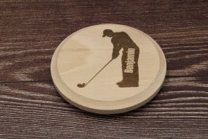 Untersetzer aus Buchenholz für Golffreunde