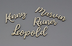Platzkarten Lasercut aus Holz Hochzeit / Taufe / Geburtstag etc.