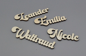Platzkarten Lasercut aus Holz Hochzeit / Taufe / Geburtstag etc.