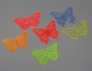 Neon Schmetterling 6-teiliges Set, Acryl, Fluoreszierend