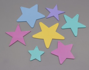 Sterne aus Acryl pastellfarben 7er Set