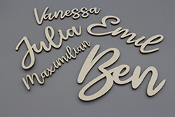 Türschild Wunschname geschwungene Schrift 10cm