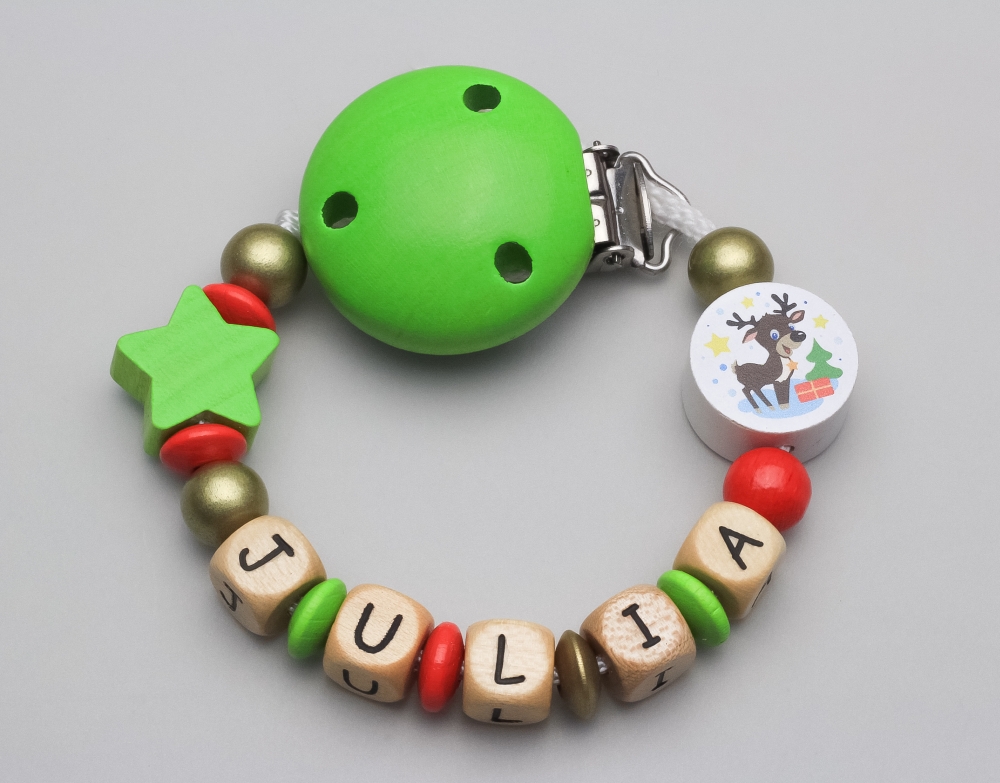 Schnullerkette Weihnachten und Namen
