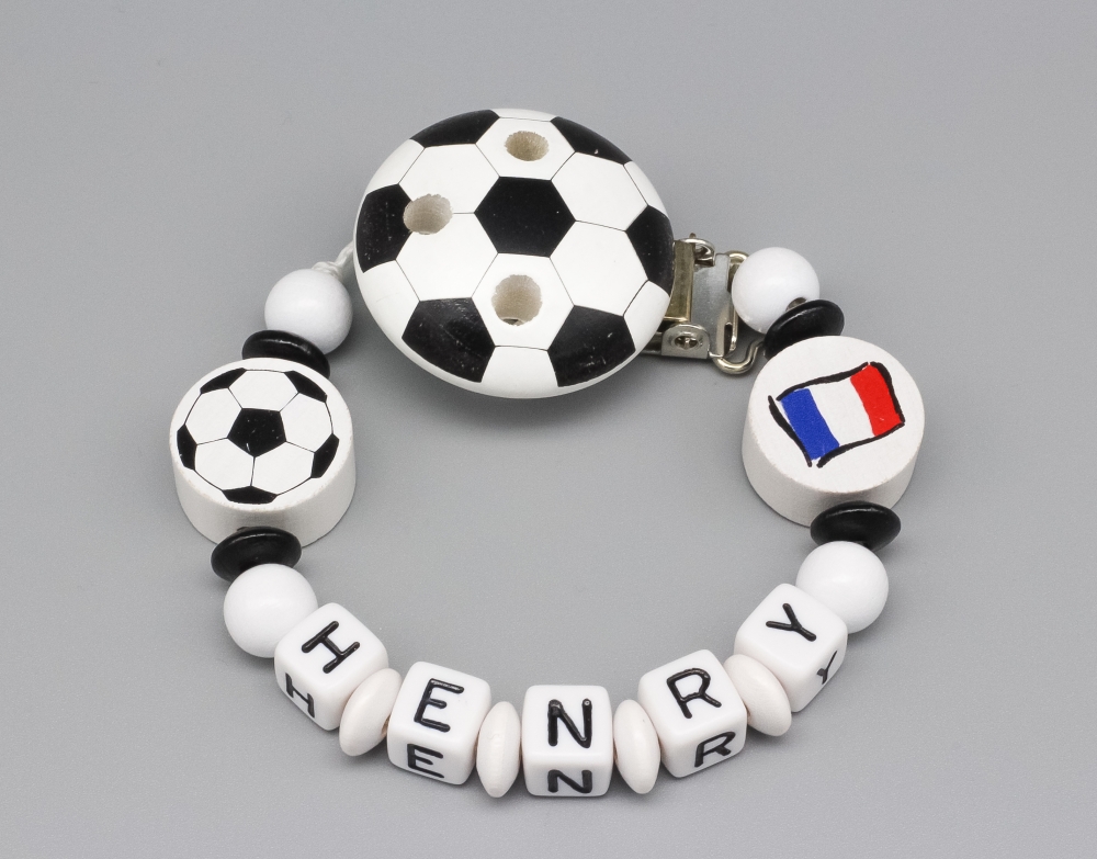 Schnullerkette Fussball Frankreich und Namen