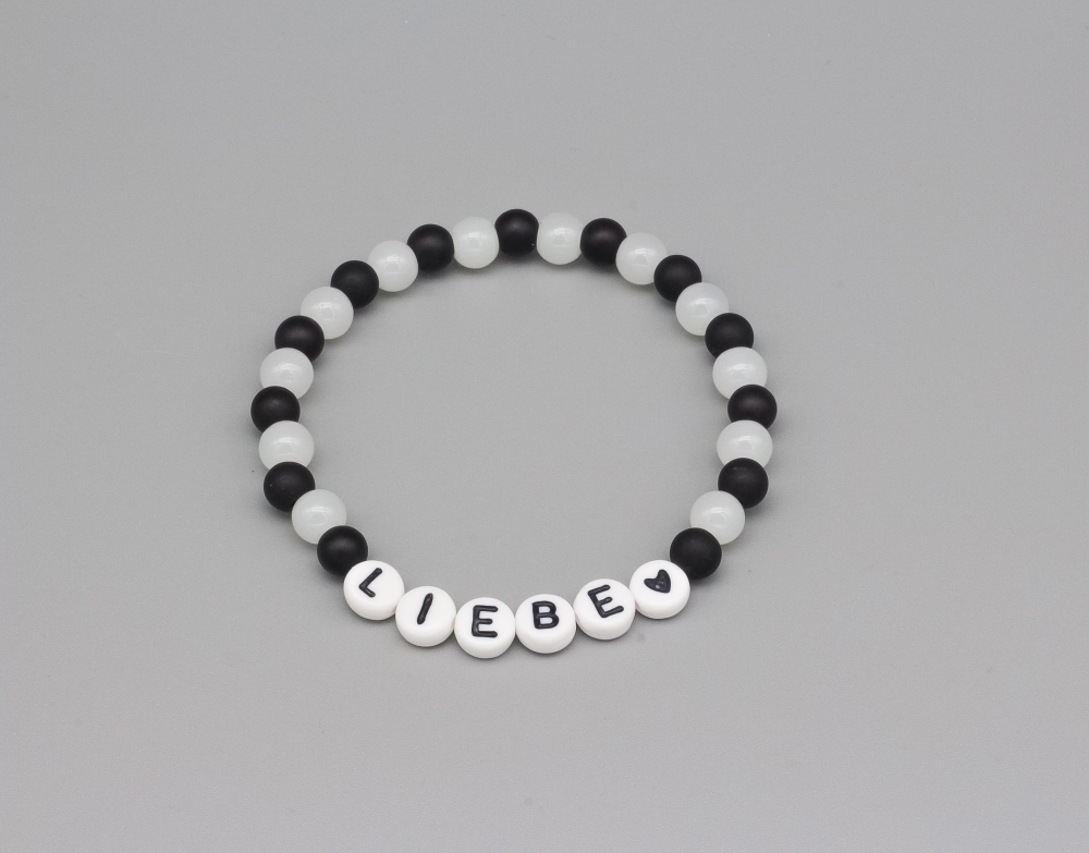 Armband Liebe - schwarz / weiß
