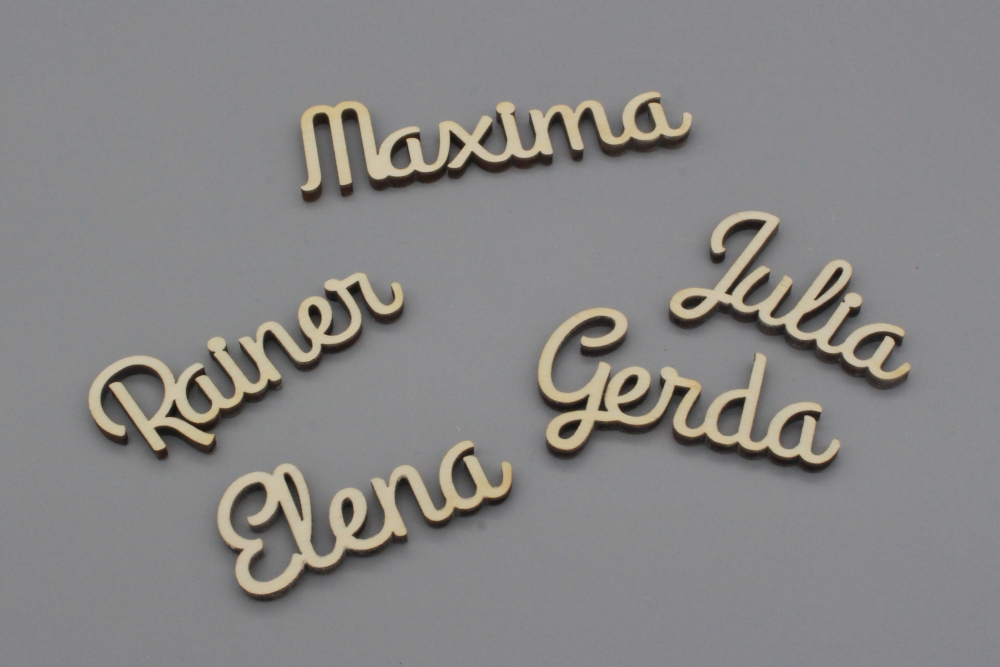 Platzkarten Lasercut aus Holz Hochzeit / Taufe / Geburtstag etc.