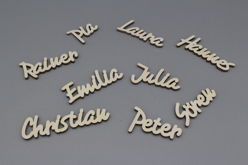 Platzkarten Lasercut aus Holz Hochzeit / Taufe / Geburtstag etc.