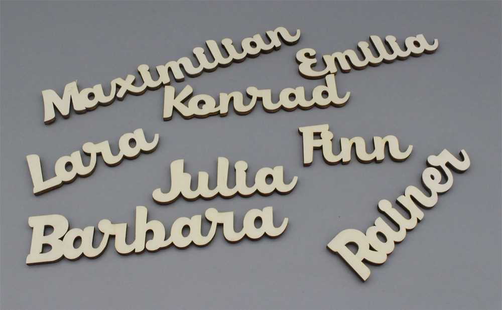 Platzkarten Lasercut aus Holz Hochzeit / Taufe / Geburtstag etc.