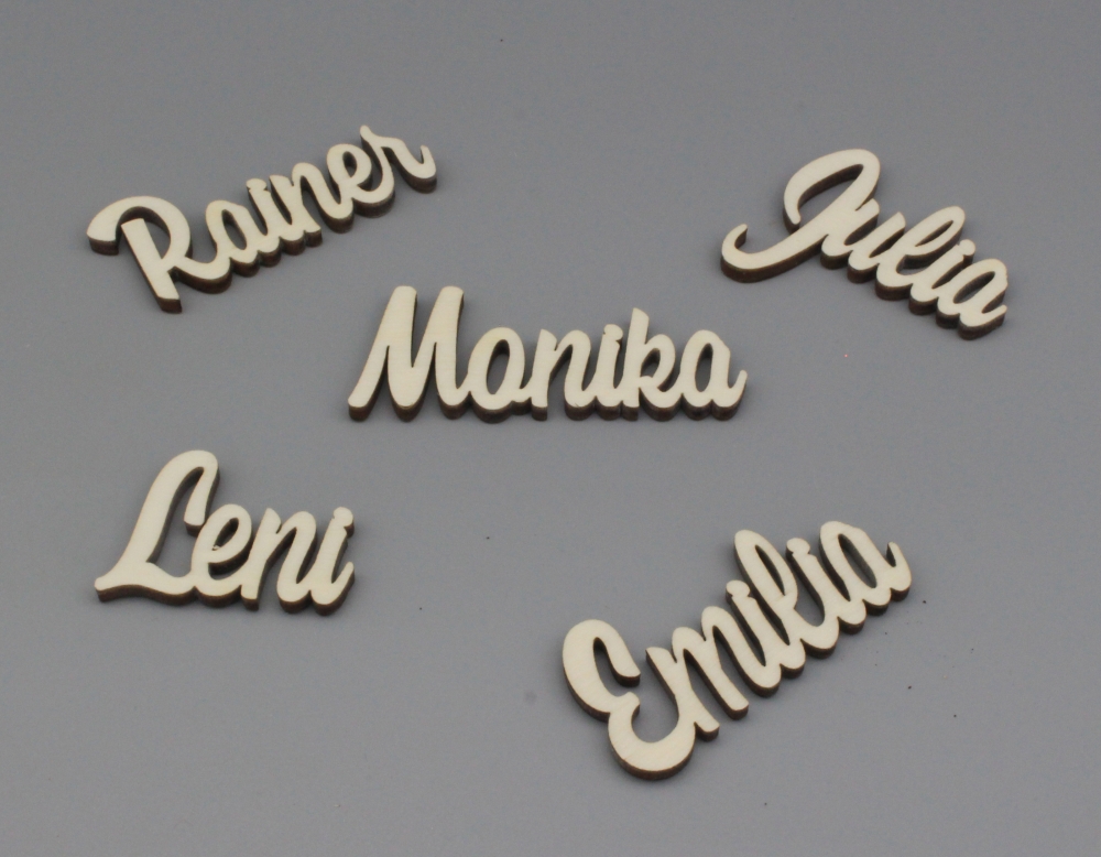 Platzkarten Lasercut aus Holz Hochzeit / Taufe / Geburtstag etc.