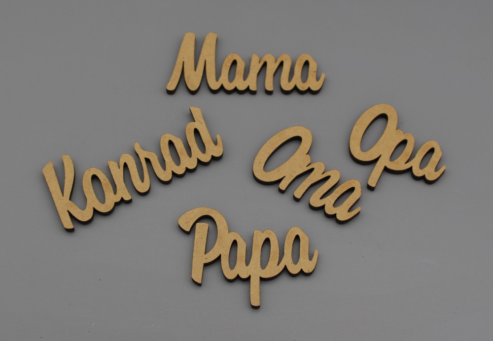 Platzkarten Lasercut aus Holz / MDF Hochzeit / Taufe / Geburtstag etc.