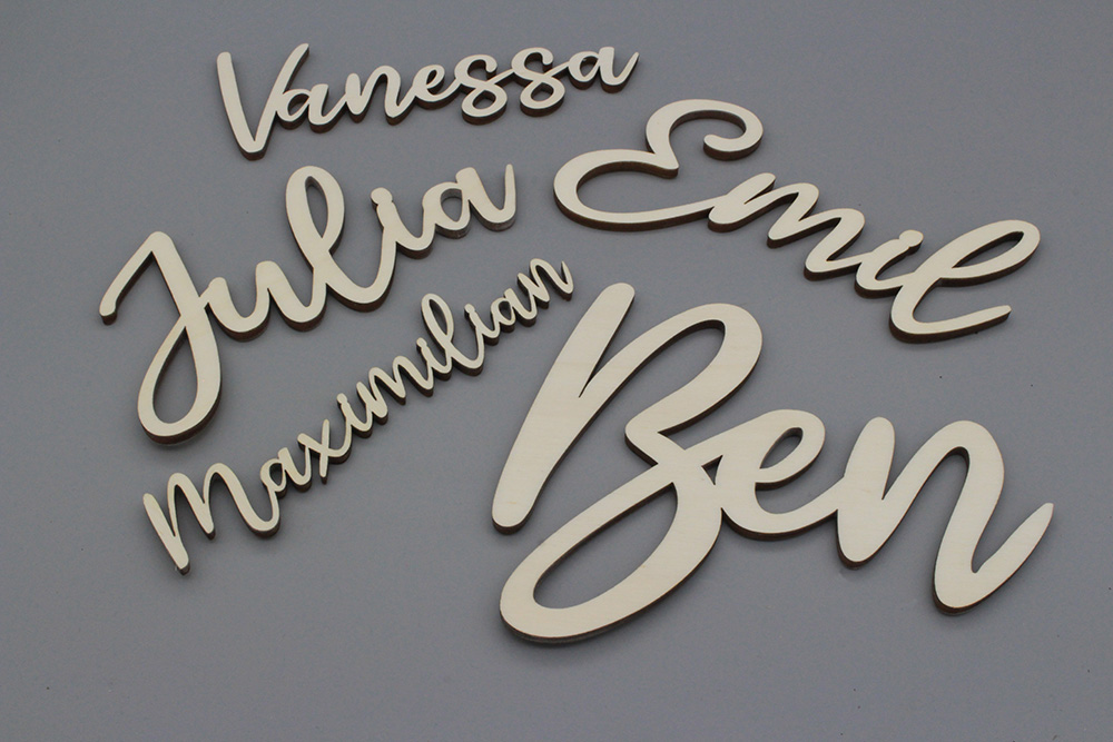 Türschild Wunschname geschwungene Schrift 10cm