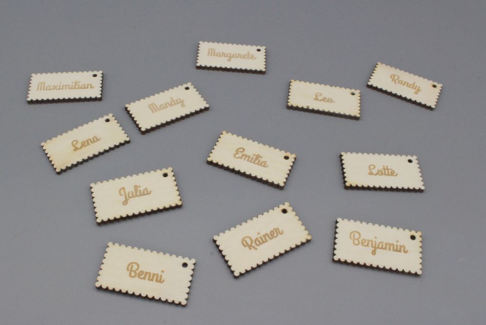 Geschenkanhänger Lasercut aus Holz Weihnachten / Ostern / Feiern / Keksform