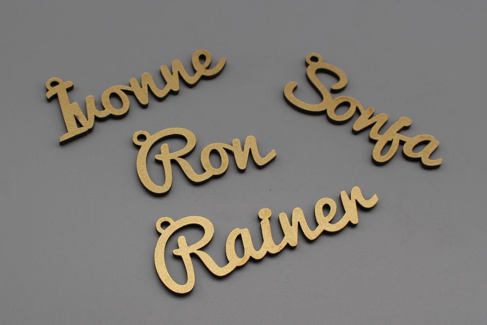 Geschenkanhänger golden lackiert Lasercut aus Holz Weihnachten / Ostern / Feiern