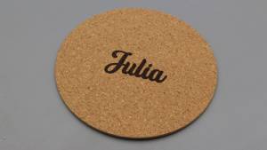 Untersetzer aus Kork mit Wunschgravur