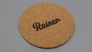 Untersetzer aus Kork mit Wunschgravur