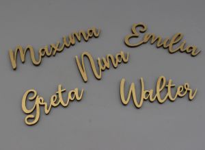Platzkarten Lasercut aus Holz / MDF/ Gold Hochzeit / Taufe / Geburtstag etc.