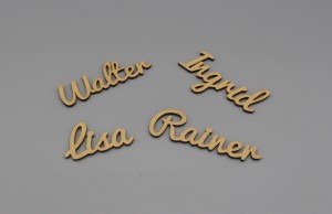 Platzkarten Lasercut aus Holz / MDF Hochzeit / Taufe / Geburtstag etc.