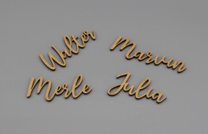 Platzkarten Lasercut aus Holz / MDF Hochzeit / Taufe / Geburtstag etc.