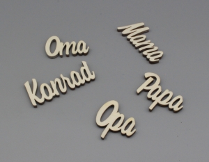 Platzkarten Lasercut aus Holz Hochzeit / Taufe / Geburtstag etc.