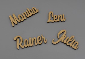 Platzkarten Lasercut aus Holz / MDF Hochzeit / Taufe / Geburtstag etc.