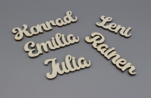 Platzkarten Lasercut aus Holz Hochzeit / Taufe / Geburtstag etc.