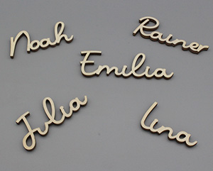 Platzkarten Lasercut aus Holz Hochzeit / Taufe / Geburtstag etc.