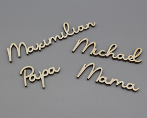Platzkarten Lasercut aus Holz Hochzeit / Taufe / Geburtstag etc.