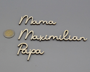 Platzkarten Lasercut aus Holz Hochzeit / Taufe / Geburtstag etc.