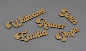 Platzkarten Lasercut aus Holz / MDF Hochzeit / Taufe / Geburtstag etc.