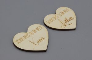 Platzkarten Lasercut aus Holz Hochzeit / Taufe / Geburtstag in Herzform