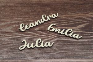 Platzkarten Lasercut aus Holz Hochzeit / Taufe / Geburtstag verspielt