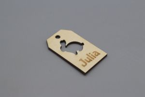 Geschenkanhänger Ostern mit Osterhase und Wunschname